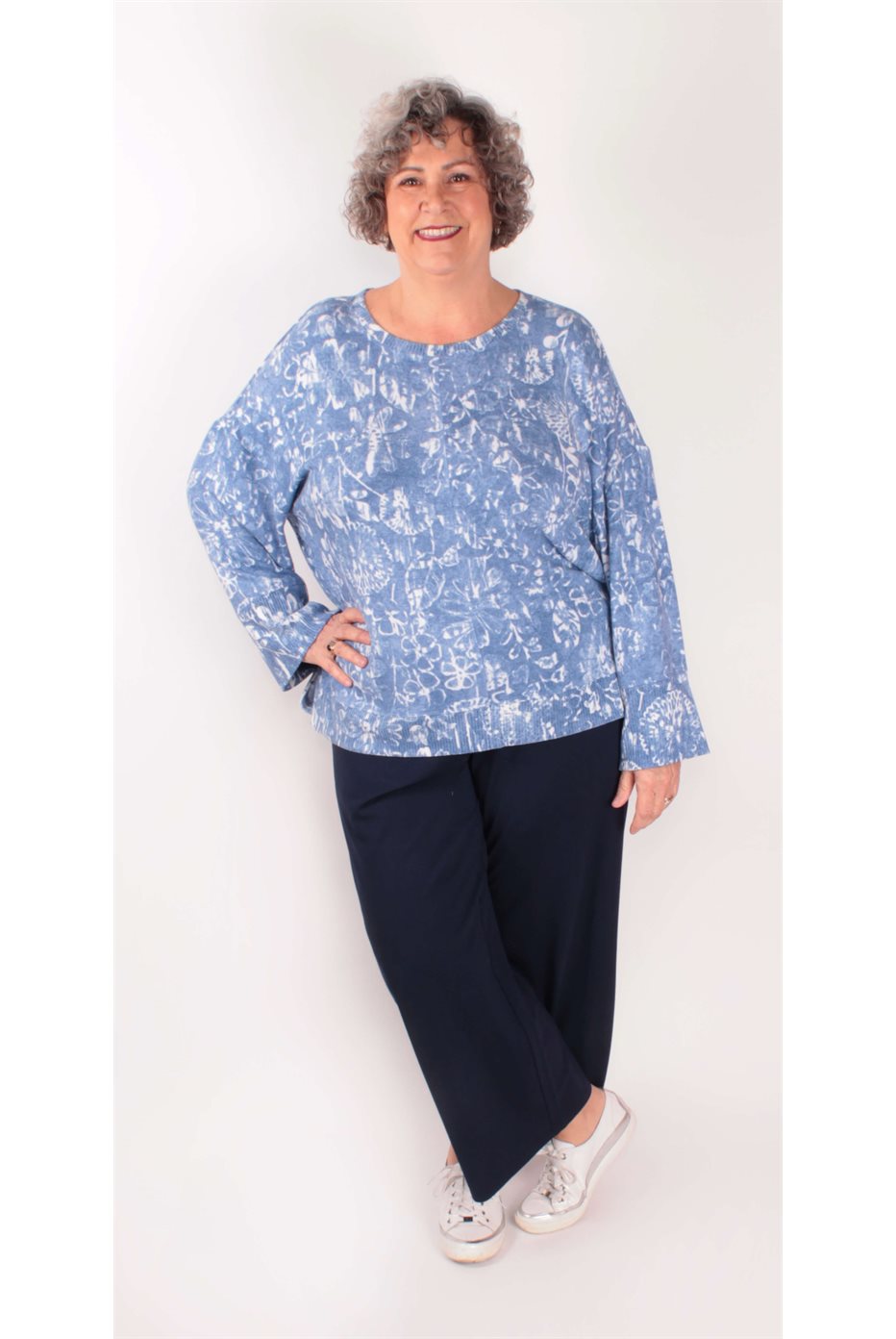  Rib Trim Boxy Crew Indigo